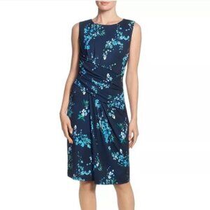 NWT T Tahari Floral Draped Midi Dress Sz. 6